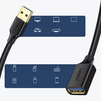 Ugreen extension cable adapter USB 3.0 (female) to USB 3.0 (male) 2m (black)