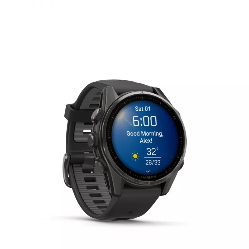 Garmin fenix 8 3.3 cm (1.3) AMOLED 43 mm Digital 416 x 416 pixels Touchscreen Black Wi-Fi GPS (satellite)
