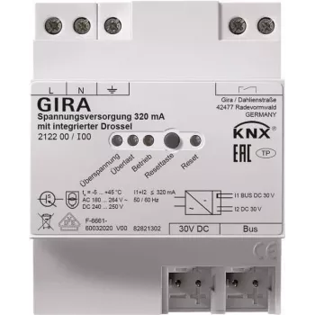 Power Supply Gira KNX 320 mA with Choke REG 212200 for KNX Installations