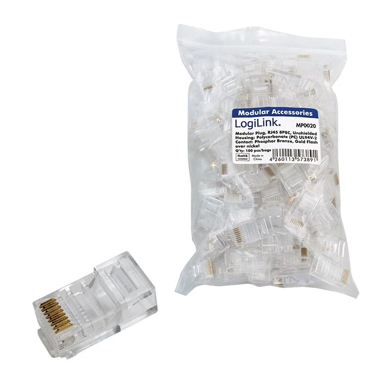 RJ45 Connector LogiLink MP0020 Transparent