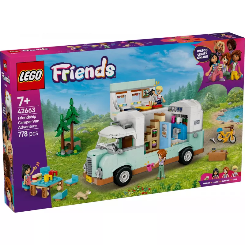 LEGO Motor Home set 42663 — LEGO Friends camper van, 778 pieces, 3 mini-dolls, age 7+