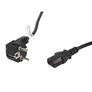 Power cable LANBERG CA-C13C-11CC-0050-BK — 5 m, C13 coupler to CEE7/7, angled C13
