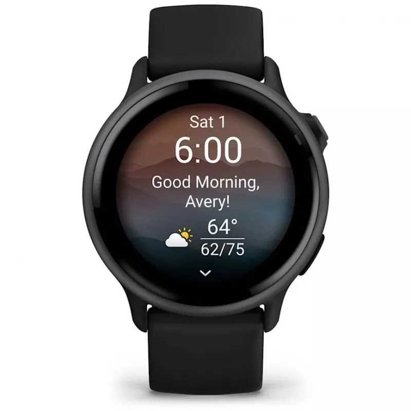 Garmin vívoactive 6 3.05 cm (1.2) AMOLED 42 mm Digital 390 x 390 pixels Touchscreen Black Wi-Fi GPS (satellite)