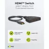 HDMI-Umschaltbox 3 to 1 (4K @ 60Hz), HDMI Switch (black, 55cm Cable)