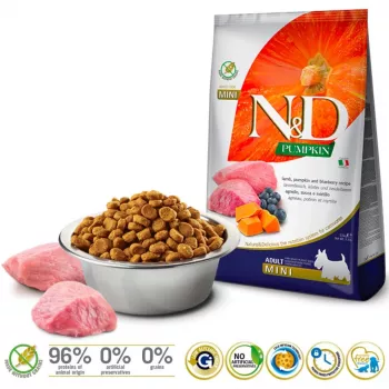 FARMINA N&D Pumpkin Lamb & Blueberry Adult Mini - dry dog food - 2.5 kg