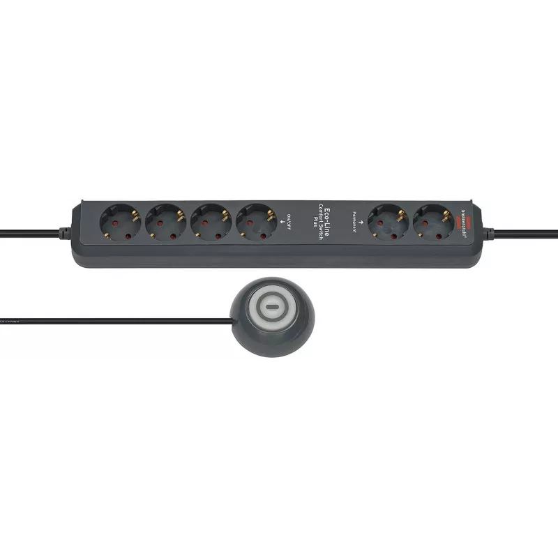Power Extension Brennenstuhl Eco-Line Comfort Switch 2m 6 AC Outlets