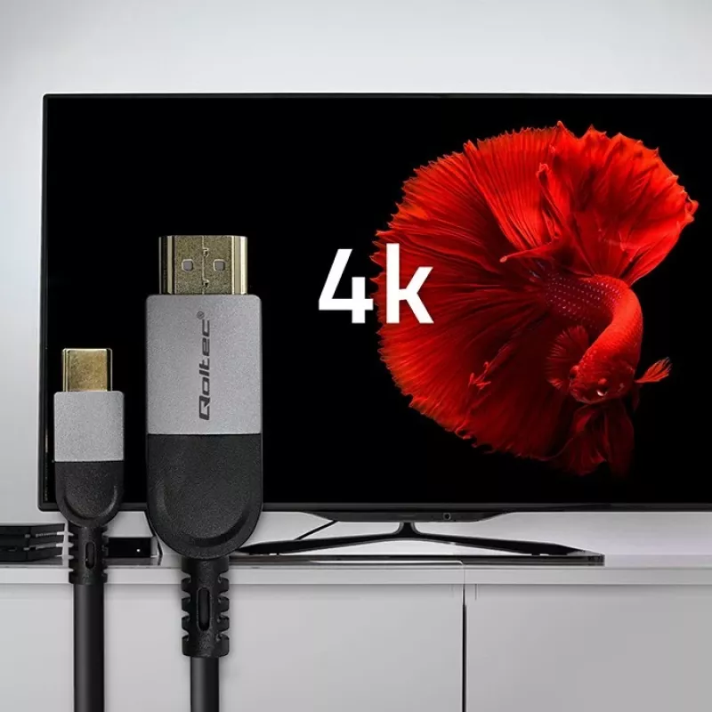 USB-C to HDMI cable QOLTEC 50438 — 2 m, 4K 60Hz