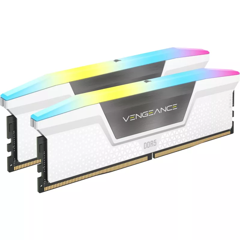 DIMM 32 GB DDR5-6400 (2x 16 GB) Dual-Kit, Memory White, CMH32GX5M2B6400C32W, Vengeance RGB, INTEL XMP