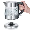 Severin WK 3468 electric kettle 1 L 2200 W Black, Stainless steel, Transparent