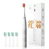 Sonic toothbrush OCLEAN FLOW Adult — battery-powered, whitening mode, integrated timer, adjustable speed, 255 mm height, white, 0.13 kg, 1 handle + 1 brush head