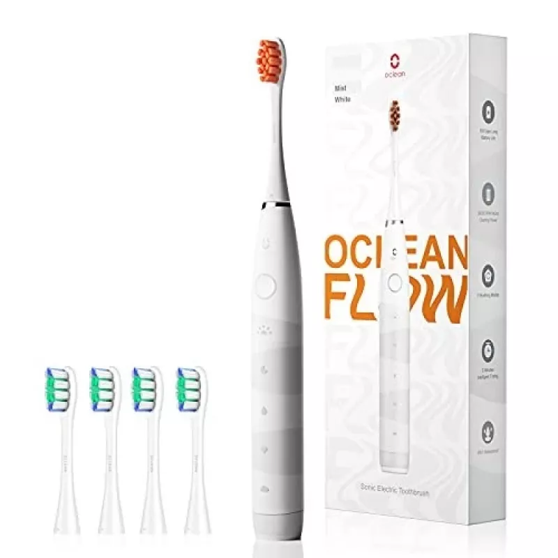 Sonic toothbrush OCLEAN FLOW Adult — battery-powered, whitening mode, integrated timer, adjustable speed, 255 mm height, white, 0.13 kg, 1 handle + 1 brush head