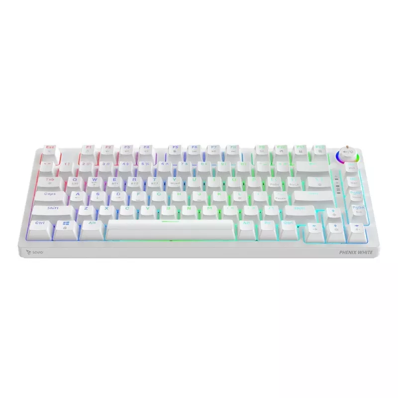 SAVIO PHENIX WHITE Wireless Mechanical Keyboard, Gateron Red Pro, ABS