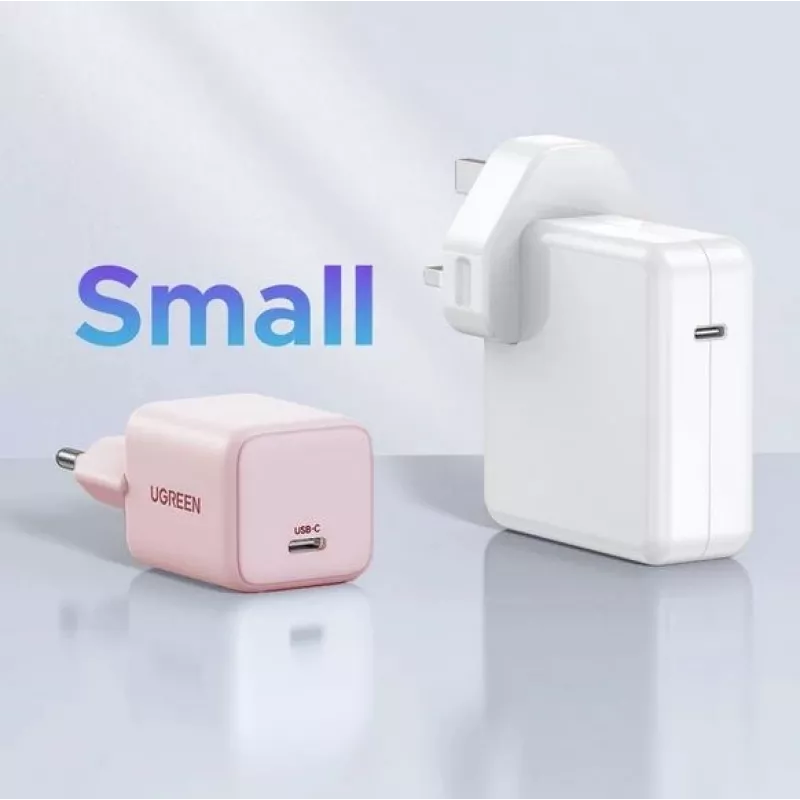 Power adapter UGREEN X512 20W USB-C PD fast charging, pink, 100–240V input, 1× USB-C