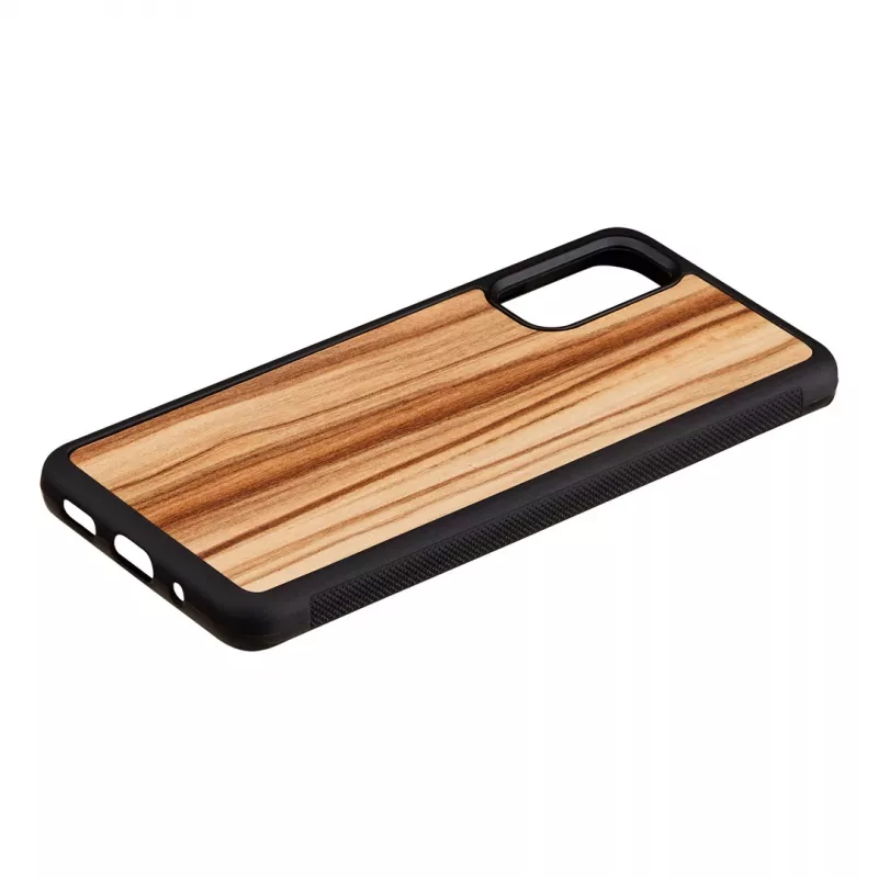 Phone case man and wood Galaxy S20 cappuccino black — protective smartphone cover for Samsung Galaxy S20