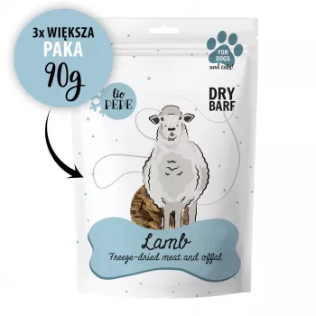 Freeze-dried lamb dog treats PAKA ZWIERZAKA Lio Pepe Lamb XL 90 g — single-ingredient XL pieces