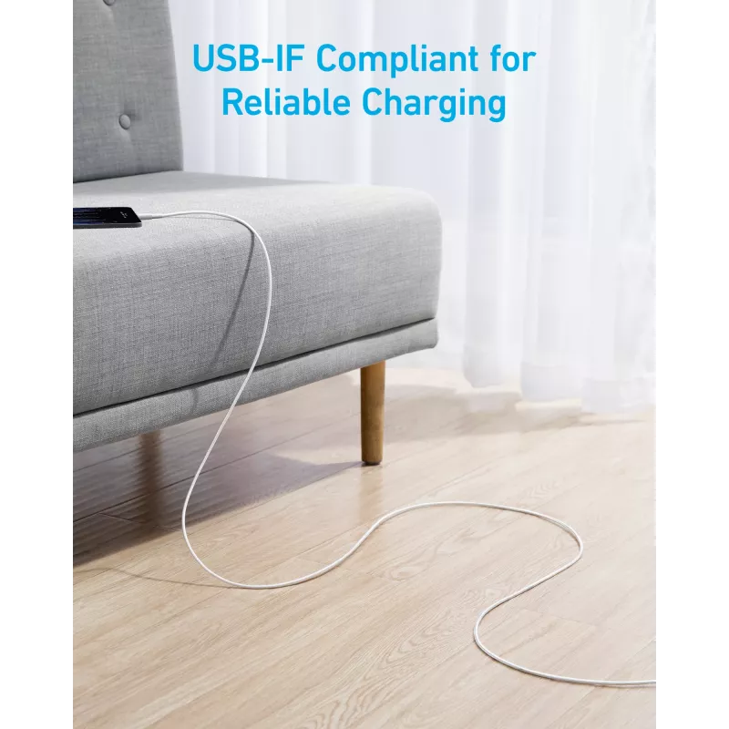 USB cable Anker 322 1.8 m USB A USB C White