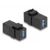 DeLOCK Keystone Module USB 3.0 A female to A female black 1:1