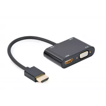 HDMI to VGA adapter GEMBIRD A-HDMIM-HDMIFVGAF-01, HDMI male to VGA output, 0.15 m, black