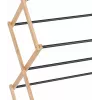 Clothes horse PROMIS ANCONA, foldable steel dryer with wood finish, 10 m drying space, 1000 mm height