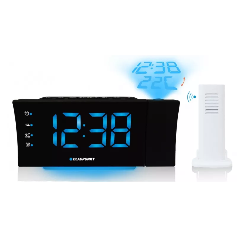 Blaupunkt CRP81USB Clock Radio with Projection and USB Charging, Black