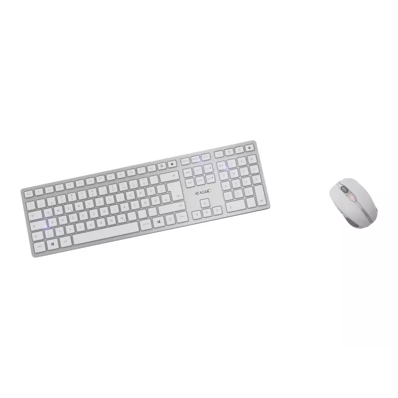 CHERRY DW 9100 SLIM keyboard Mouse included Universal RF Wireless + Bluetooth Czech, Slovakian Silver
