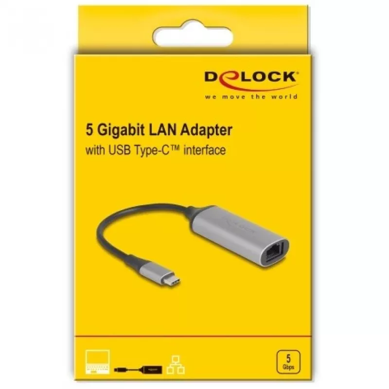 DeLOCK 81570 Cable Gender Changer USB Type-C RJ-45 0.15m Anthracite