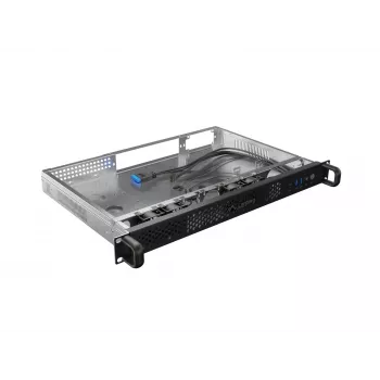 Lanberg SC01-3001-10B 1U Rackmount Server Chassis for Mini-ITX, Black, 4x 40mm Fans