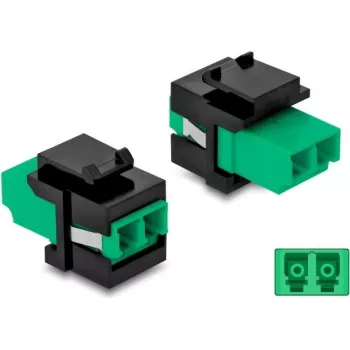 Keystone module DELOCK 87074 flat LC connector green/black 16.5×29.2×21.9 mm