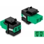 Keystone module DELOCK 87074 flat LC connector green/black 16.5×29.2×21.9 mm