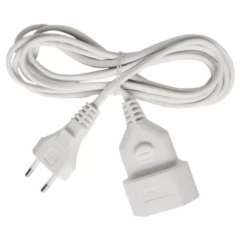 Brennenstuhl H03VVH2-F 2x0,75 - Spannungsversorgungs-Verlängerungskabel - Eurostecker (M) - IEC 60906-1 (W) - 3,0m - weiß (1161660)