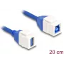 DeLOCK Keystone Module Cable USB 5 Gbps Type-A female to Type-B female 20 cm blue