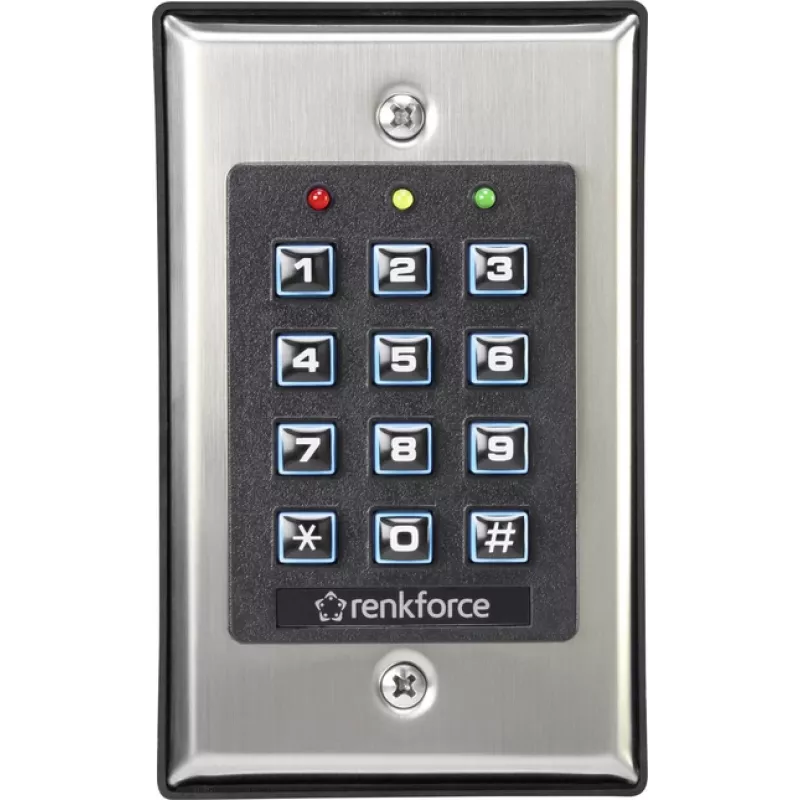 Electronic code lock Renkforce 1582597 surface-mount built-in illuminated keypad for access control