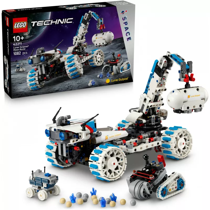 LEGO Technic 42211 Lunar Outpost Moon Rover – construction toy, 1082 pcs, modular build, 130×310×190 mm