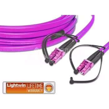 Lightwin LC-LC OM4 10m Fibre Optic Cable Violet (LDP-50 LC-LC 10.0 OM4 FD)