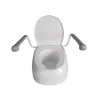 Raised toilet seat Mobilex PLN001 with integrated handrails, polypropylene, adjustable height 6–15 cm, max load 120 kg