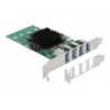 DeLOCK PCI Express x4 Card to 4 x external USB 3.0 Quad Channel - Low Profile Form Factor