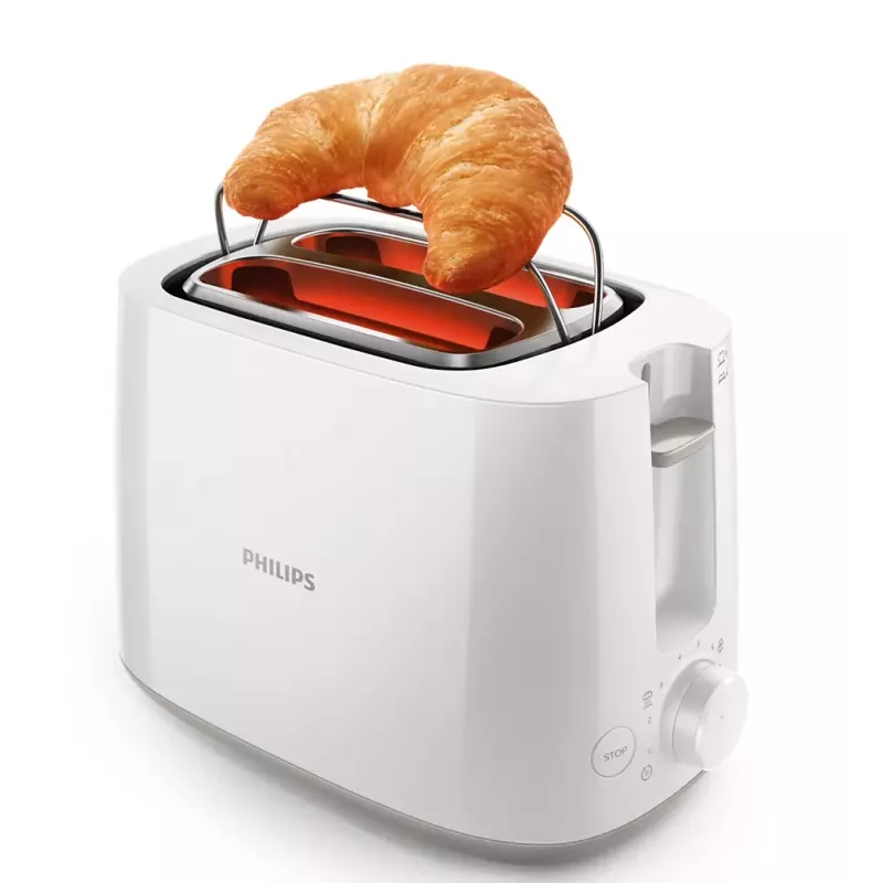Toaster Philips Daily Collection HD2581/00 — 2-slice, 830 W, 8 browning levels, white