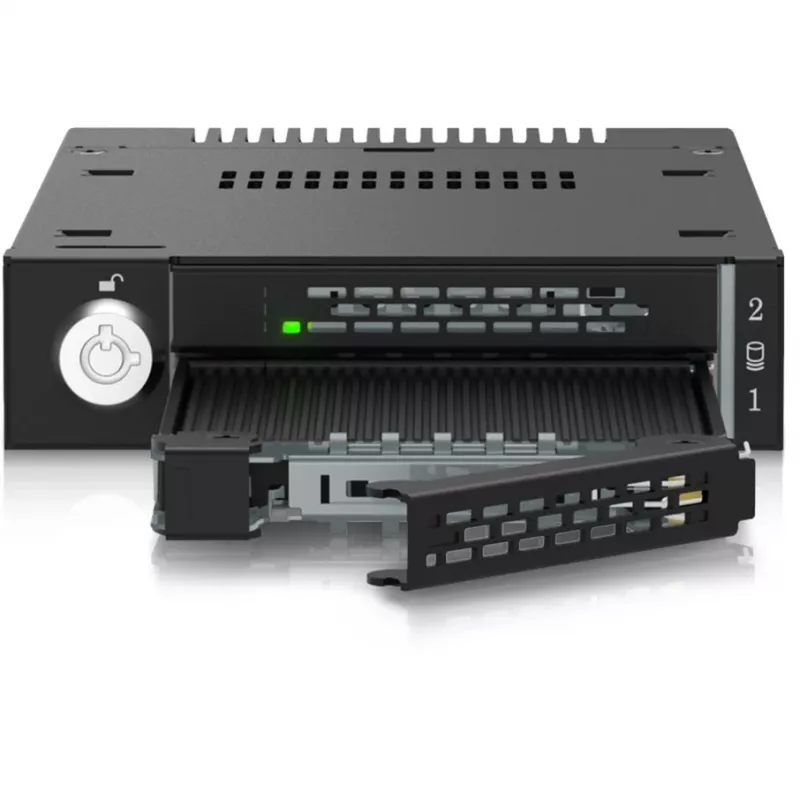 ICY DOCK - ToughArmor - MB834MK-B V2 - 2x M.2 NVMe to 1x 3.5 bay mobile rack metal keylock SlimSAS 4i black