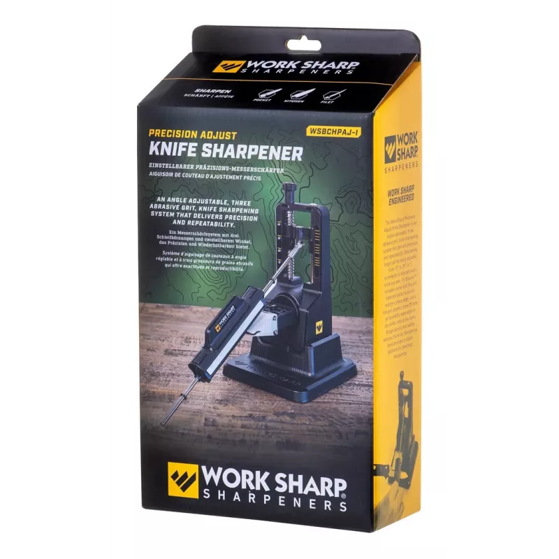 Knife sharpener Work Sharp Precision Adjust 09DX164 adjustable angle with ceramic honing rod, diamond plates, black, 243.8×165.1×143.3 mm