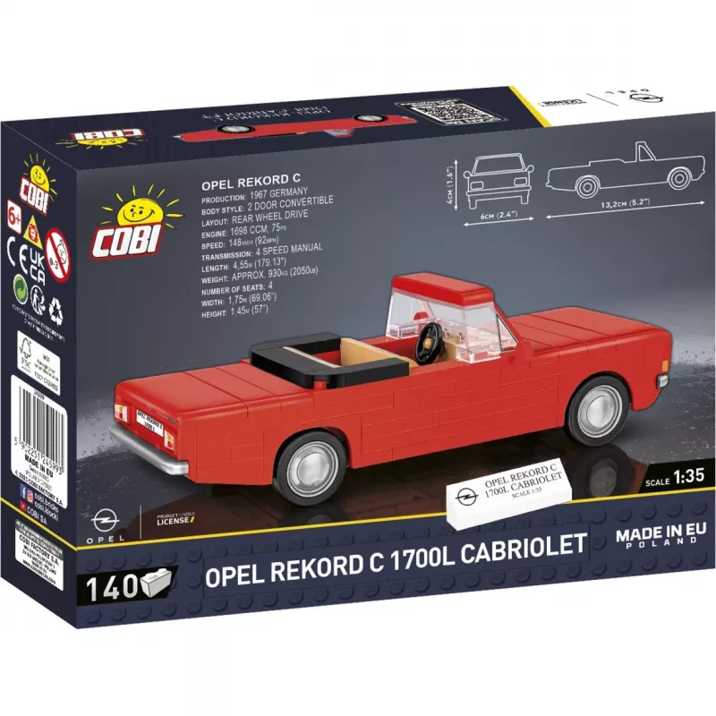 Cobi construction toy Opel Rekord C 1700 L Cabriolet model kit, scale model build set