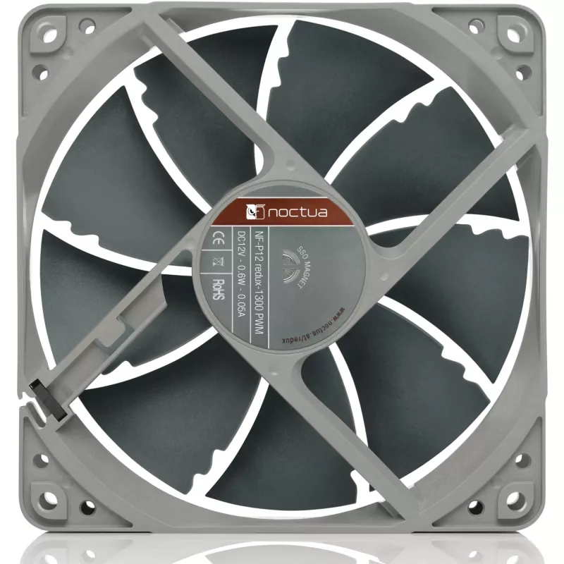 Case fan Noctua NF-P12 redux-1300 PWM, 120 mm, 1300 RPM, 12 V, 4-pin PWM, 92.3 m³/h, 19.8 dB