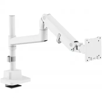 Monitor mount DIGITUS Single, clamp, 57 inch max, 27 kg capacity, VESA 75x75–100x100, white
