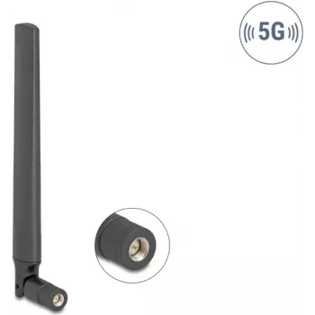 Omni-directional 3.3–5.0 GHz Antenna DELOCK SMA plug 4.7 dBi with tilt joint black