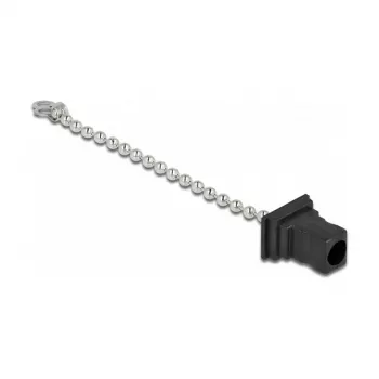 Fiber optic dust cap with chain DeLOCK 86847 SC plug black