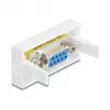 Wall-mount VGA socket outlet DELOCK 81556, female-to-female, white, ABS, 45×22.5×17.4 mm