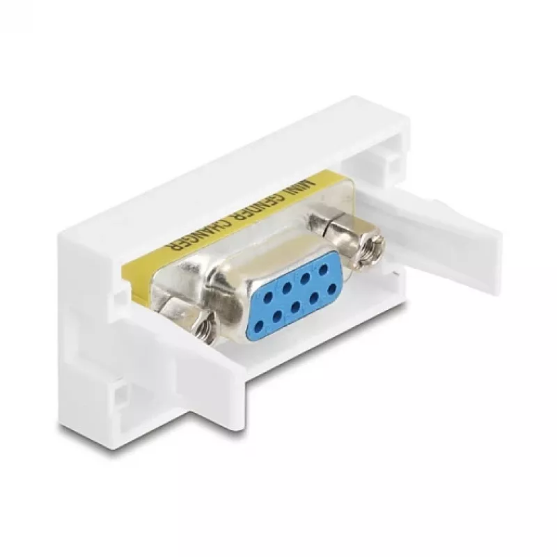 Wall-mount VGA socket outlet DELOCK 81556, female-to-female, white, ABS, 45×22.5×17.4 mm