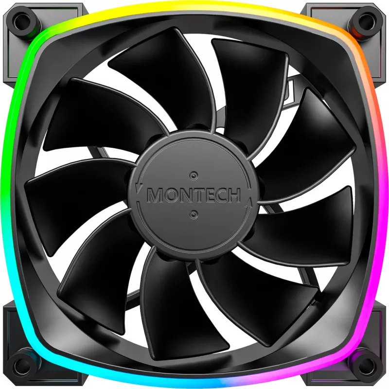 Fan Montech RX120 PWM 12 cm Black 720-1760 RPM Rifle Bearing