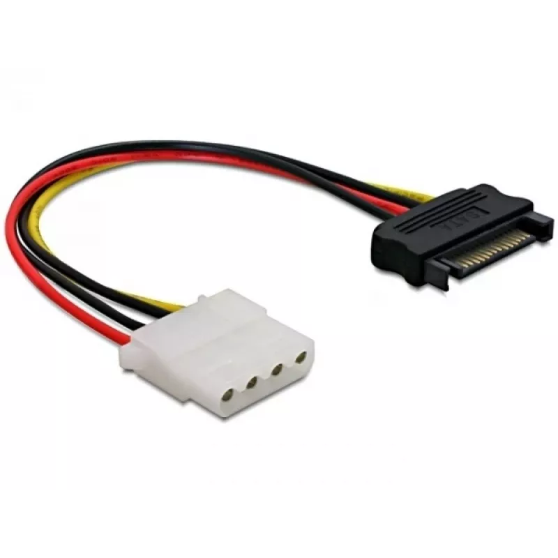 DeLOCK Power SATA/Molex Cable Black Red 0.12 m 860115