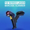Qoltec 1D Laser Barcode Reader | USB | Black