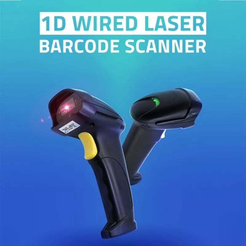 Qoltec 1D Laser Barcode Reader | USB | Black